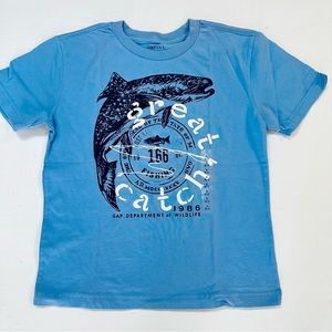 gap great catch t shirt blue size s 6-7